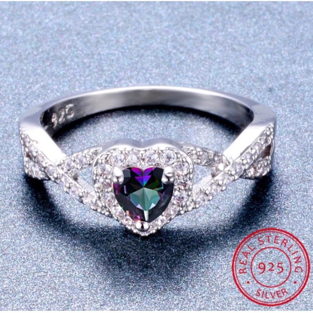 925 Sterling Silver Mystic Fire Topaz Ring - Picture 2 of 5